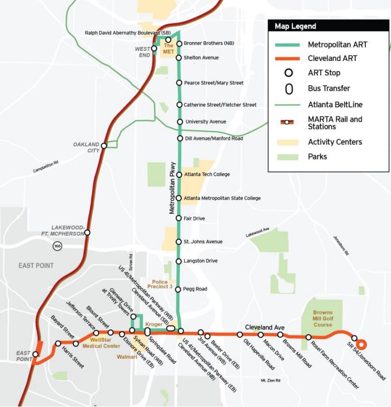 Cleveland Met ART Map with Stops